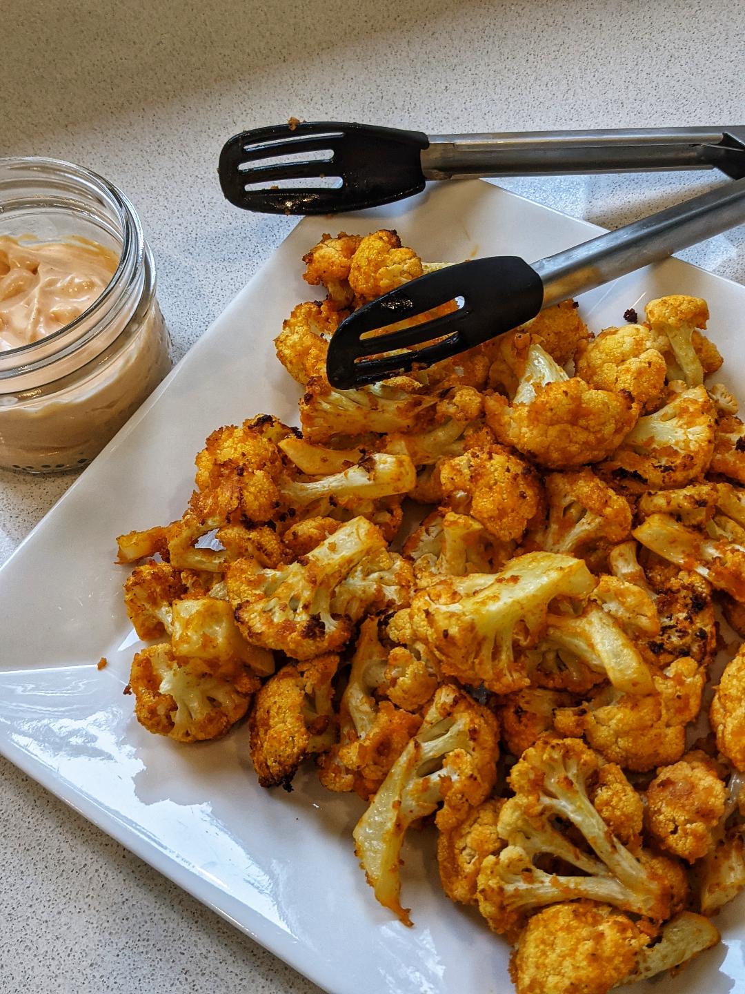Roasted Cauliflower Bites with Garlic Mayo Move Daily
